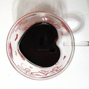 NEW RARE Temptations Set of 2 Double Walled Valentine's Heart Mugs 8 OZ